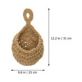 thumbnail image 4 of EXHUMKY 1Pack Khaki Round Wall Hanging Cotton Rope Plant Storage Basket, 4 of 6