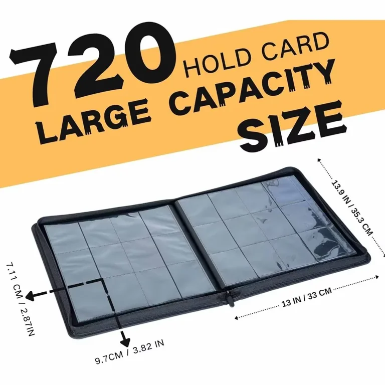 12-Pocket Card Binder, Ringless Side Loading Card Holder Album, Holds 720  Cards - Trading Card Album fit for Standard Size MTG & Sports Cards-Black  - Walmart.com