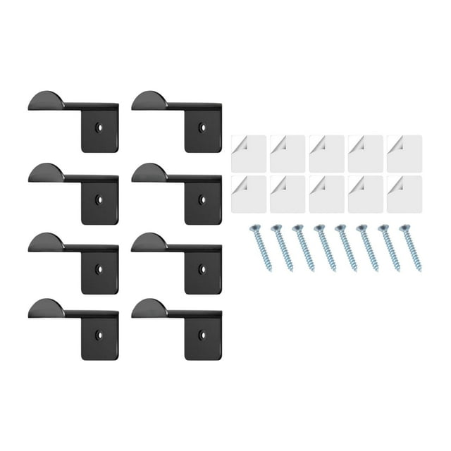 8 piezas de perchero organizador de sombreros, soporte de pared para guardar y exhibir sombreros Negro
