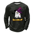 thumbnail image 3 of Hearthz S-5XL Ghost Pumpkin Spider Web Graphic Men's Sweatshirts Waffle Knit Long Sleeve T Shirt Men Halloween Fall Pullover Men, 3 of 6