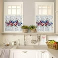 thumbnail image 4 of 3-Piece Kitchen Curtains and Valances Set Patriotic 4th of July Rod Pocket Soft Kitchen Curtain Set Washable Kitchen Window Curtains Set Butterfly Star American USA Flag, 4 of 6