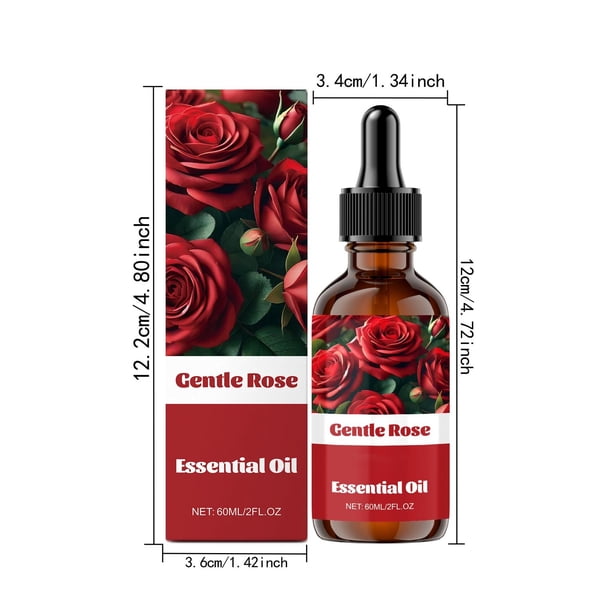 Aceite esencial multiefecto, prebase de maquillaje, aceite de masaje corporal portátil, calmante y relajante, aceite de rosa 60 ml a essence