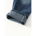 thumbnail image 6 of Fdqin 2pcs Boys Jeans Elastic Waist Straight Wide Leg Jean Kids Relaxed Fit Denim Pants 5-6 Years, 6 of 7