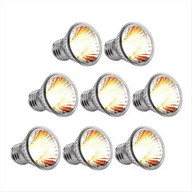 8 Bombillas de Luz UVA+UVB para Reptiles, para Reptiles, Serpientes, Tortugas, Mascotas, de Espectro Completo, para Tomar , Luz de Calefacción.