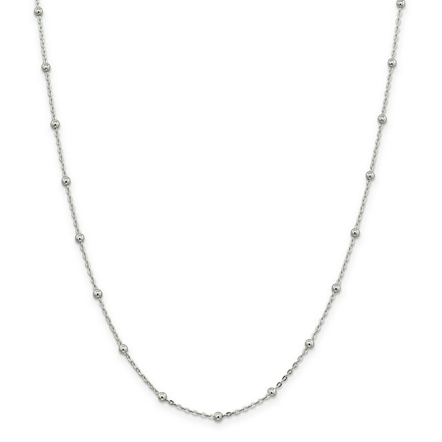 Chaîne Perlée en Argent Sterling 925 1,3 mm 18 Pouces