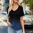 thumbnail image 6 of Yuwull Tops For Women Going Out Tops For Women Ladies' 2025 Spring And Summer Casual Loose And Comfortable V-Neck Short Sleeved T-Shirt Womens Plus Size Tops On ClearanceM, 6 of 8