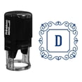 thumbnail image 1 of Printtoo Monogramme Initial R-40 Bordure Tourbillon Carrée en Caoutchouc pour Bureau, 1 of 3