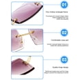 thumbnail image 3 of Gafas de Sol Weewooday Vintage Sin Montura Rectangulares Tinteadas 3 Pares, 3 of 6