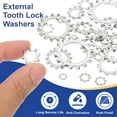 thumbnail image 4 of 300 Pack 304 Stainless Steel External Tooth Lock Washers, M3 Star Locking Washers for Screw Bolt Mechanical Equipment Fasteners, Silver, 4 of 6