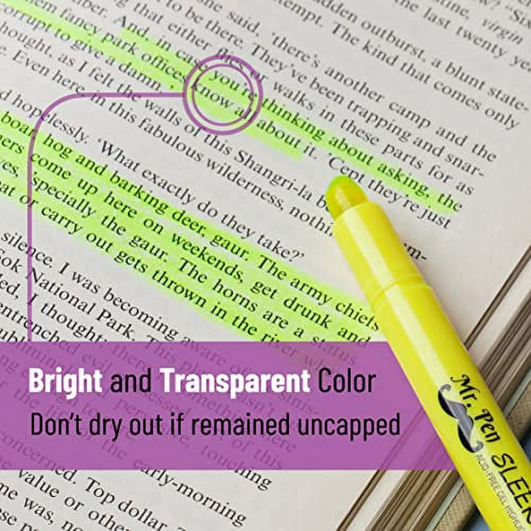 Mr. Pen- Gel Highlighters, Bible Highlighter, Pack of 8, No Bleed  Highlighter, Yellow Highlighters, Dry Highlighter, Bible Study Highlighter,  Bible Journaling Supplies, Bible Markers for Tabs: Highlighters