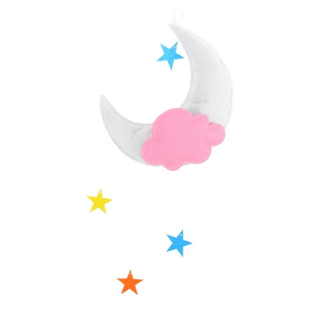 

Etereauty Clouds Ceiling Hanging Decorations Moon Stars Ornaments for Baby Shower Baby ry Room (White Moon Pink Cloud Multicolor Stars)