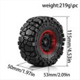 thumbnail image 3 of R Juego de 4 Llantas de Metal de 115 mm y 1,9 Pulgadas con Talón Bloqueado para Coche de Orugas 1/10 para Axial SCX10 Wraith RR10 Capra para TRX4, 3 of 5