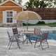 thumbnail image 2 of Yeshouse 6 piezas Patio comedor conjunto con sombrilla, muebles de exterior con 4 sillas de comedor pleg, muebles de jardín con sombrillas, mesa de comedor de vidrio templsuperior, 2 of 8