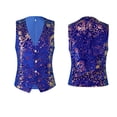 thumbnail image 4 of Mens Sequins Lapel Vest Casual Lapel Vest Performance Banquet Suit, 4 of 6