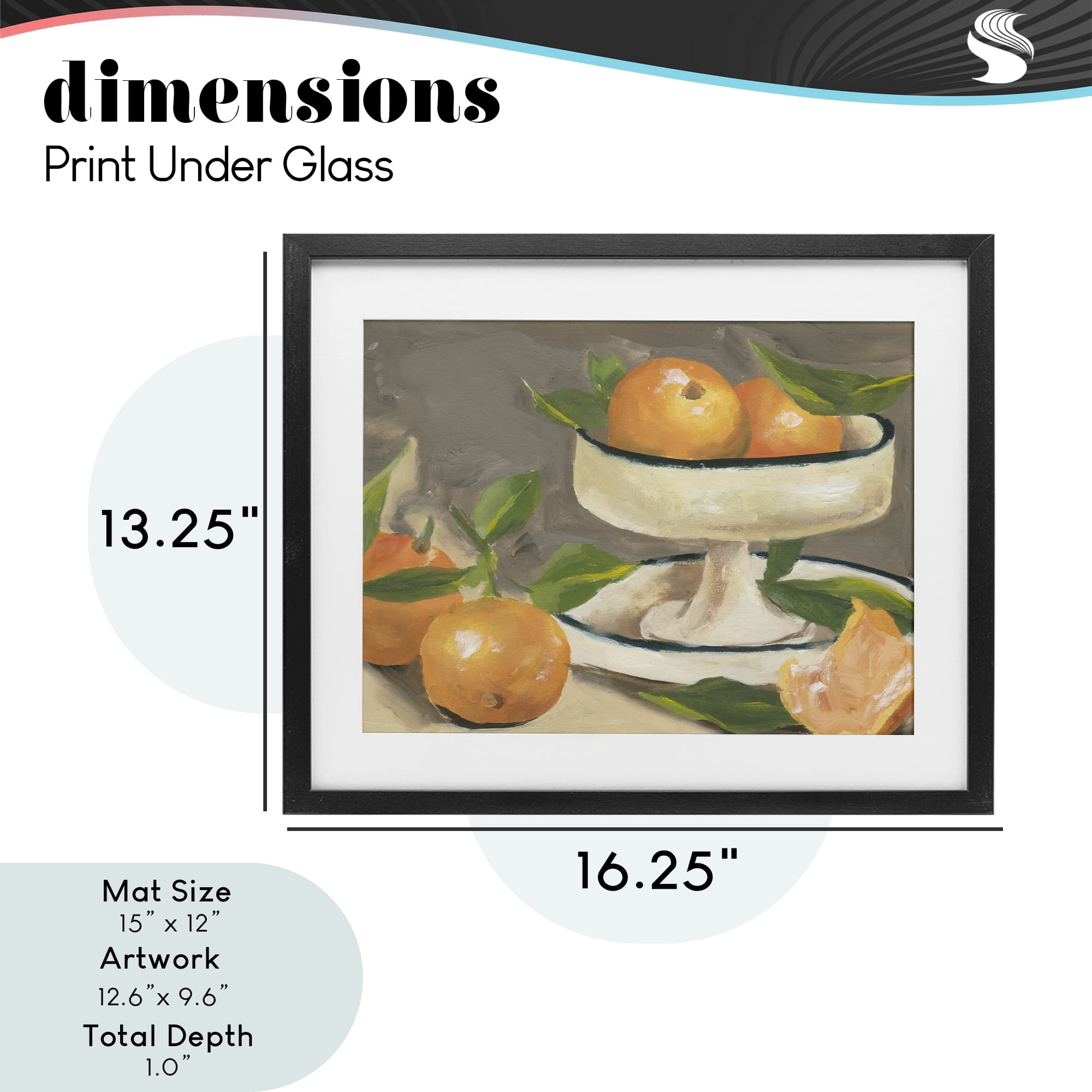 Stupell Industries Citrus In Stillness Black Framed Print Under Glass, design by Melissa Wang