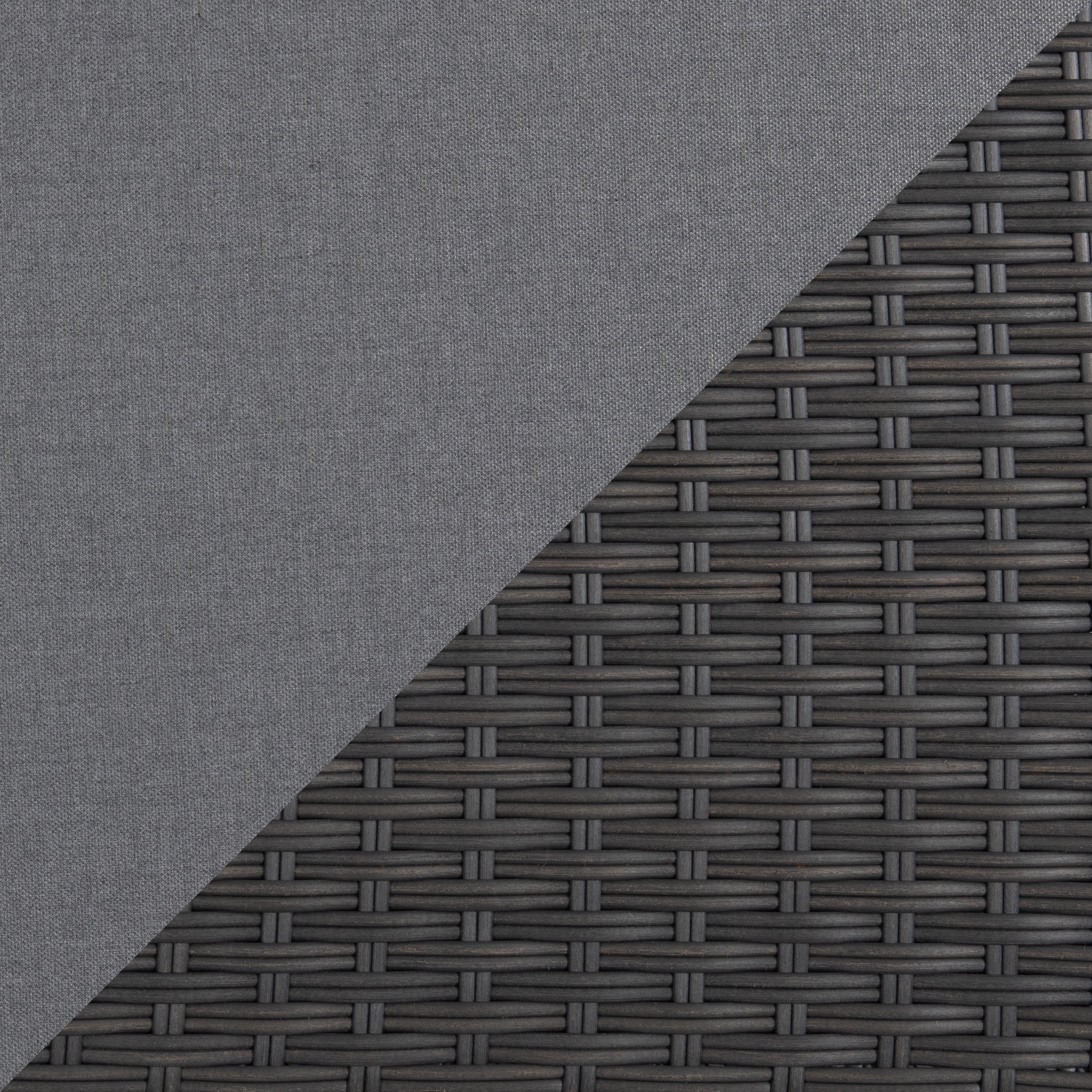 Salon de jardin d'angle CorLiving Brisbane en résine tressée résistante à la rouille, rotin et acier, avec coussins, anthracite/gris clair