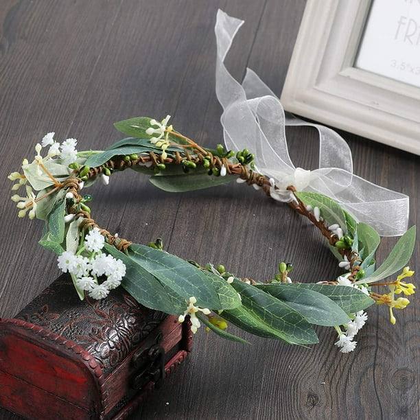 Leaf Flower Crown Garland Headpiece Handmade Hair Garland Floral