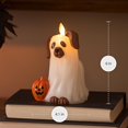 thumbnail image 3 of Vela Luminara con diseño de perro fantasma de Halloween, 10 x 15 cm, LED para interiores, 3 of 7