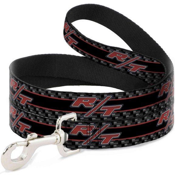 Dodge Pet Leash, Dog Leash, Dodge Challenger RT Emblem Carbon Fiber Stripe Grays Black, 4 Feet Long 1.5 Inch Wide