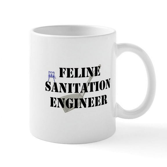 CafePress - Feline Sanitation Engineer Mug - 11 oz Ceramic Mug - Novelty Coffee Tea Cup