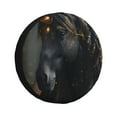 thumbnail image 1 of Fotbe Black And Gold White Horse Funda de Llanta de Repuesto con Estampado, Engrosada, Ajuste Universal para Jeep, Remolque, RV, SUV, Camión-14 inch, 1 of 6