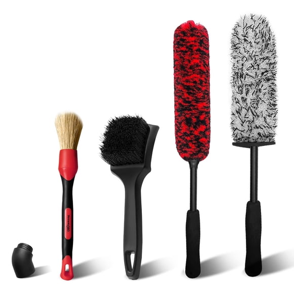 Kit de limpieza de ruedas de coche YeewayVeh, paquete de 4 con cepillo y limpiador