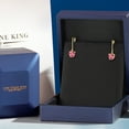 thumbnail image 5 of Gem Stone King 14K Yellow Gold Pink Zirconia Earrings for Women | 1.48 Cttw | Gemstone Birthstone | Heart Shape 6MM, 5 of 6