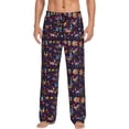 thumbnail image 2 of Lsque Mexican Flowers Birds Print Men's Pajama Pants, Lounge Pant - Comfortable Home Wear,Elastic Waistband, Stylish Design-Medium, 2 of 9