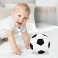 thumbnail image 2 of BRIGHTFUFU Juguetes de fútbol multifuncionales, peluche de fútbol, cojín con forma de balón de fútbol, color negro, 2 of 7