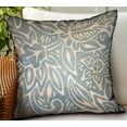 thumbnail image 2 of Plutus Serene Oasis Blue, Cream Floral Luxury Outdoor/Indoor Throw Pillow Double sided 22" x 22", 2 of 2