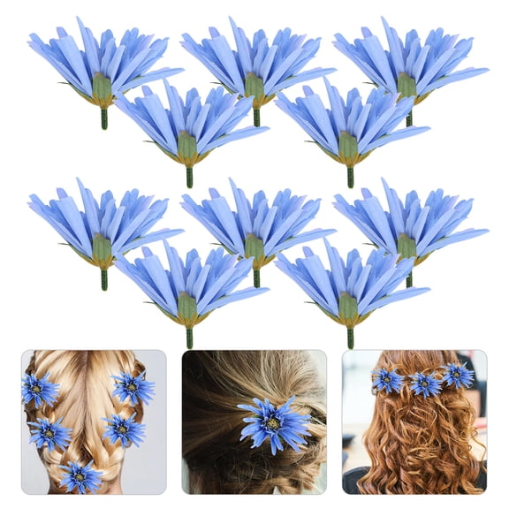 Healifty Set of 10 Realistic Daisy Flowers, Faux Silk Blooms for Home Decoration and Craft Projects