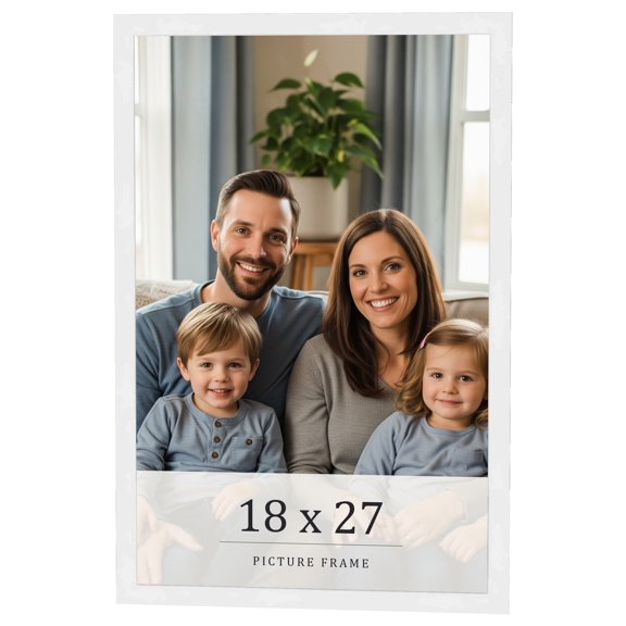 18x27 Frame White Real Wood Picture Frame Width 0.75 inches | Interior Frame Depth 0.5 inches |