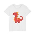 thumbnail image 5 of Odeerbi Toddler Boys Girls T-shirt Dinosaur Print Short Sleeve Cotton Tee Tops Kids Fashion Cute Round Neck Cartoon Print Tees White, 5 of 5
