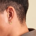 thumbnail image 7 of KRKC&CO Hoop Earrings for Men Black Stripe, S925 Sterling Silver, 14k Gold Plated, Hypoallergenic Earrings Hoop, Hip Hop Street-wear for, 7 of 7