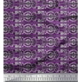 thumbnail image 1 of Soimoi Rayon Fabric Stripe,Leaves & Floral Block Print Sewing Fabric Yard 42 Inch Wide, 1 of 3