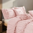 thumbnail image 2 of EvJk 7 Piece Ruched Pleat Comforter Set, Pinch Pink Romantic Bed in a Bag, King, 2 of 5