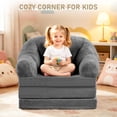 thumbnail image 6 of Akaber Folding Boneless Chair, Futon Sofa Bed with Portable Handle, Small Couch for Living Room, Bedroom, Grey, 6 of 9