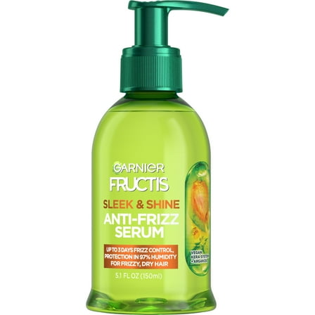 Garnier Fructis Frizz Control Hair Serum with Kera System Argan Oil, All Hair Types, 5.1 fl oz