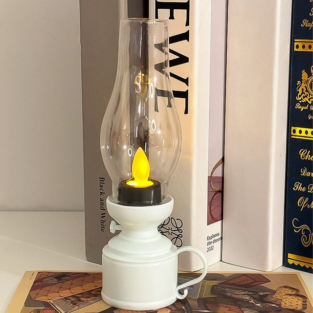 Lámpara de queroseno LED – Luz nocturna electrónica con forma de vela, lámpara decorativa de viento con forma de caballo para escritorio, dormitorio, sala de estar o camping, adorno para el hogar con