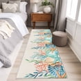 thumbnail image 4 of Runner Rug 2 x 6 Ft, Summer Ocean Washable Non-Slip Floor Mat for Kitchen Hallway/Entryway, Watercolor Coastal Coral Shell Seaweed Beige Long Kitchen Runner Area Rugs for Living Room, Low-Profile, 4 of 8