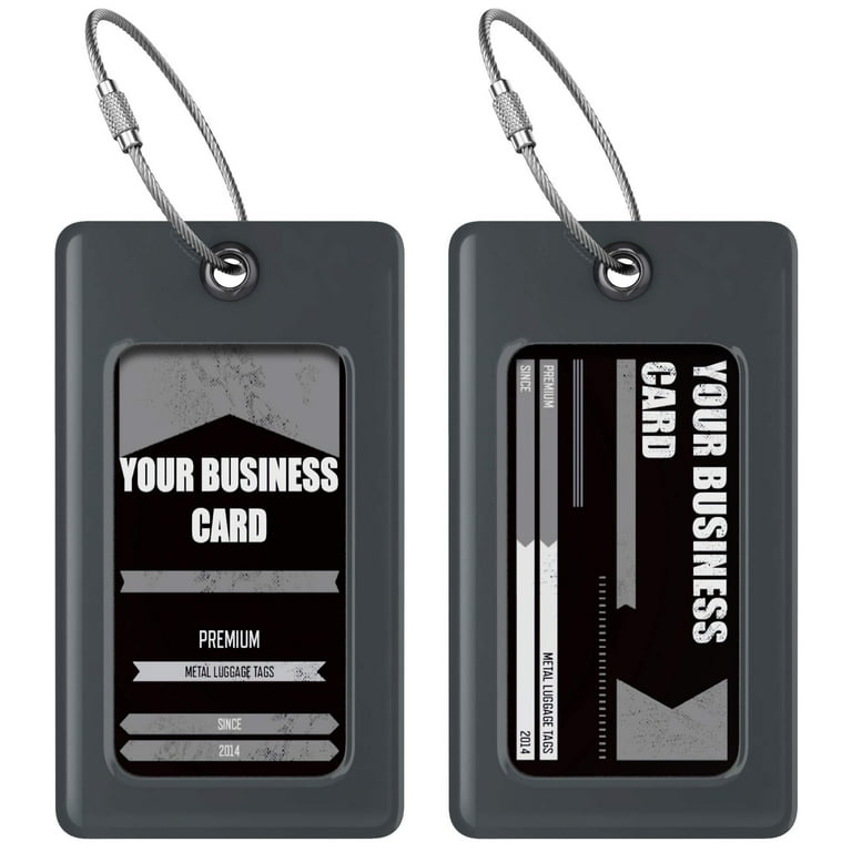 Luggage Tags TUFFTAAG Business Card Holder Suitcase Labels Travel Accessories 2 Pack Gunmetal Walmart