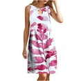 thumbnail image 2 of EQWLJWE Maxi Robes d'Été pour Femmes 2024 Vacances Tendance, Robes de Plage Sans Manches pour Femmes en Liquidation, Robe de Plage Sans Manches à Col Rond Dégradé Teinture sur Nœuds pour Femmes, 2 of 9