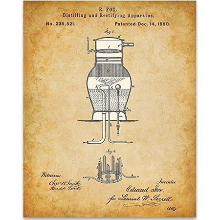 Fox Whisky Still Art Print - 11x14 Unframed Patent Print - Great Bar Decor or Gift for Whiskey