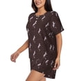 thumbnail image 2 of Naloa Leopard Print Women's Short-Sleeved Pajama Set, Loungewear, Summer pajamas, Breathable Cozy - Small, 2 of 9