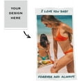 thumbnail image 2 of AISENIN Personalized Picture Towel Custom Towel with 1-4 Photo Collages Beach Towels Printed with Text Image Photo Personalized Gift, 2 of 4