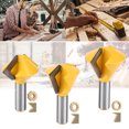 thumbnail image 1 of Domqga Bit de Routeur Bit de Routeur de Coupe, 3Pcs/Set pour Bois Massif, 1 of 8