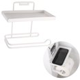 thumbnail image 1 of DEEPCRAFF Double Layer Toilet Paper Holder in White Stainless Steel with Top Shelf for Storage, 1 of 8