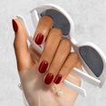 thumbnail image 3 of Uñas postizas imPRESS Maplewood Rojo corto ovalado 30 uds, 3 of 9