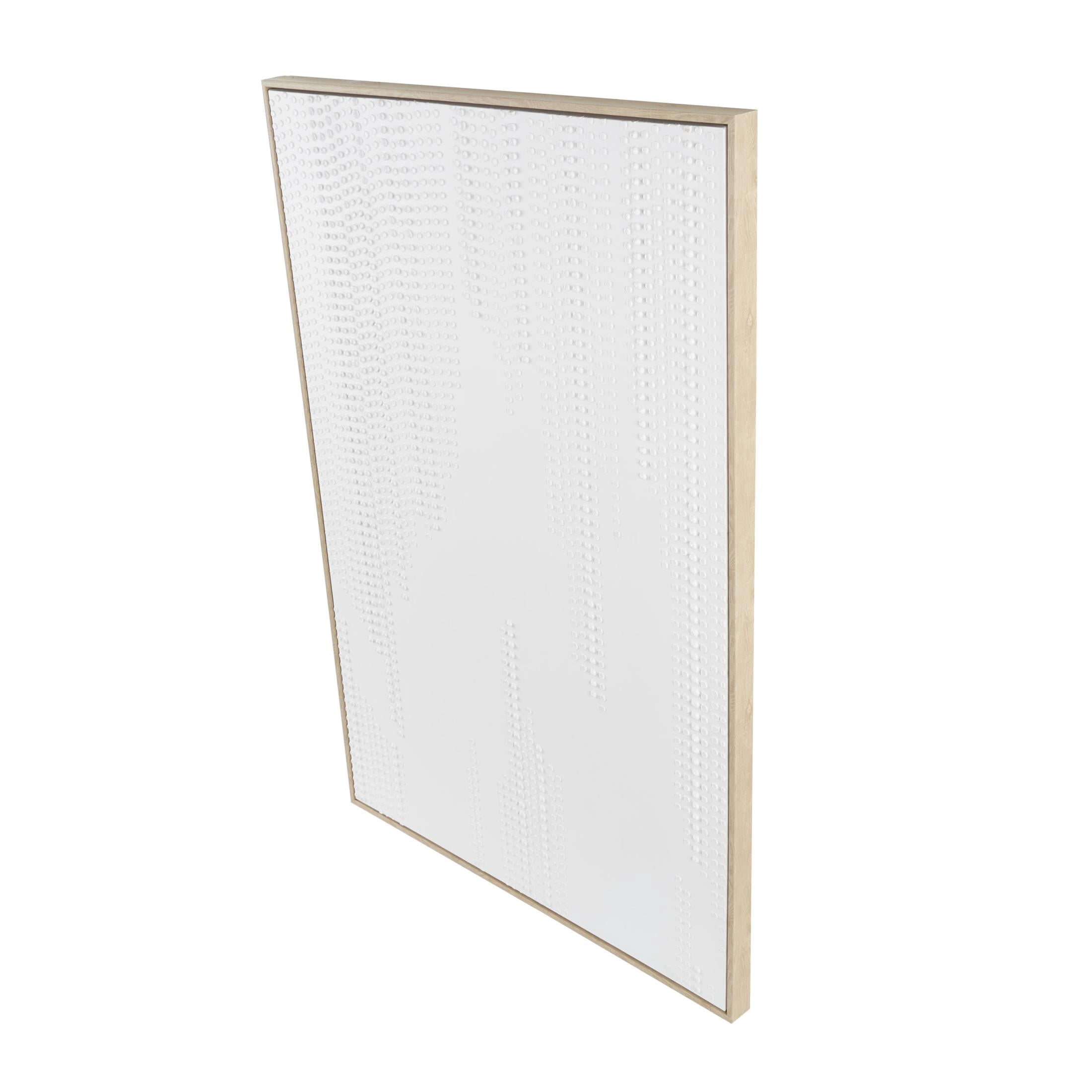 33" x 49" Dimensional Dot Abstract Framed Wall Art with Brown Wooden Frame, by DecMode