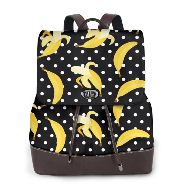 Balery Banana Mochila de Cuero para Mujeres, Gran Capacidad, Bolsa de Viaje Multifuncional, Mochila de Cuero y Bolsa de Hombro para Mujeres